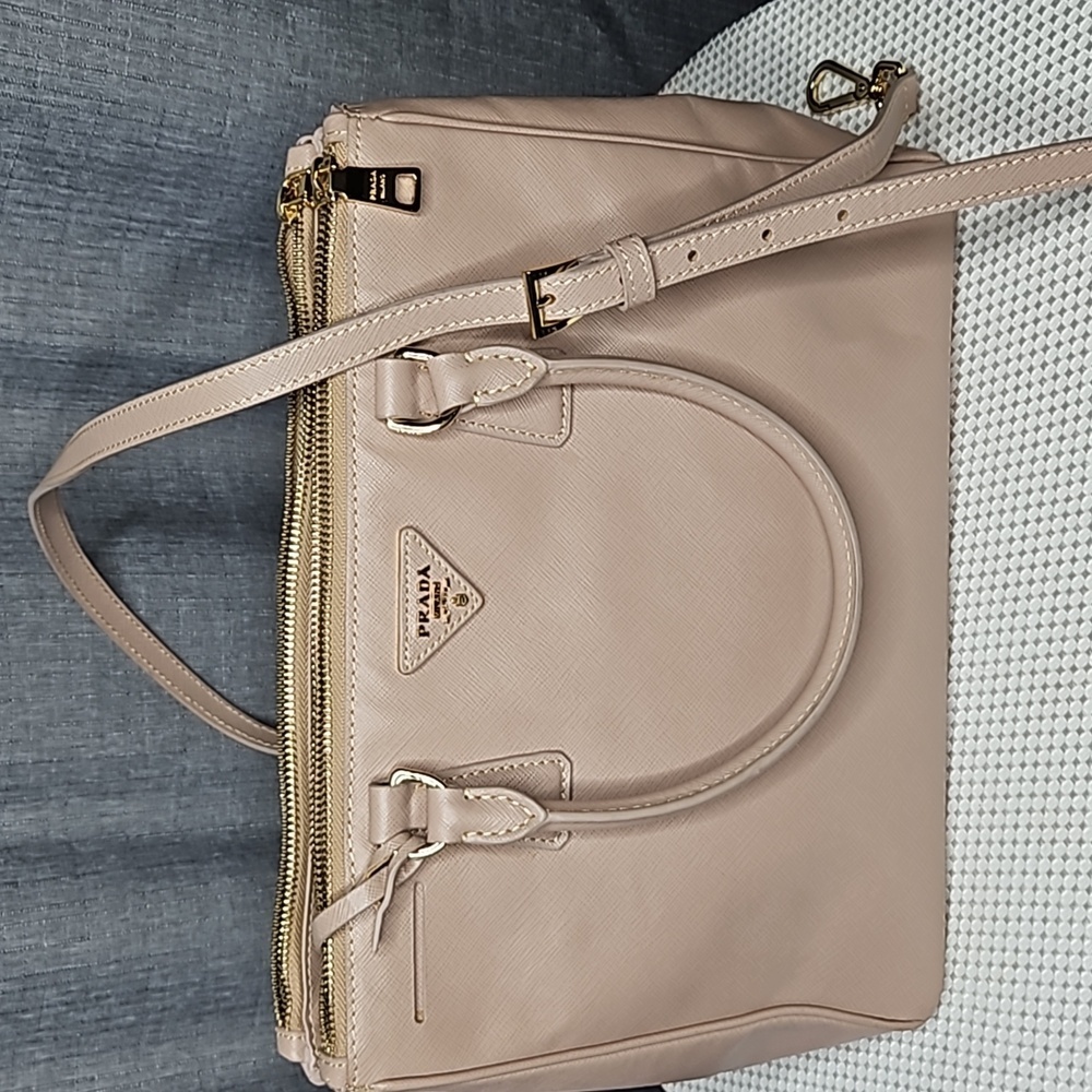PRADA SAFFIANO GALLERIA  TOP HANDLE TOTE -PINK BEIGE